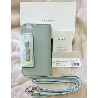 サザビー(SAZABY)の【極美品】SAZABY iPhoneケース カバー 6/6s用 カード入れ付き(モバイルケース/カバー)