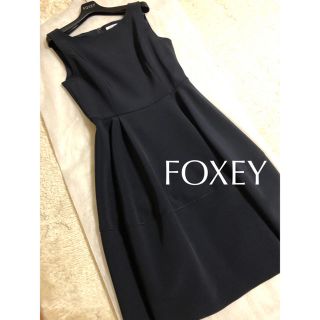 フォクシー(FOXEY)の【希少】FOXEY バロンワンピース 40 ミッドナイトブルー(ひざ丈スカート)