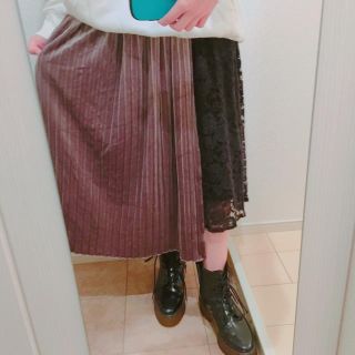 ダブルクローゼット(w closet)の切り替えプリーツスカート ☆10月末までお取り置き中☆(ロングスカート)