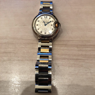 カルティエ(Cartier)のカルティエ バロンブルー コンビ ダイヤ 28mm クオーツ(腕時計)