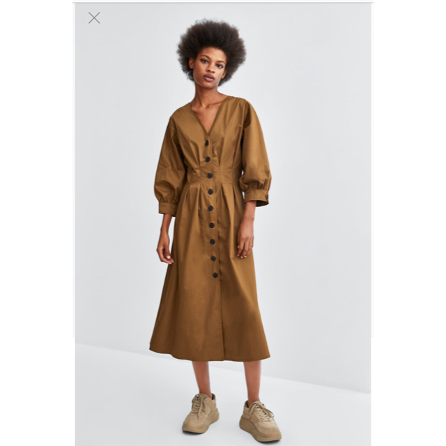 ZARA(ザラ)のZARA トレンチ風ミディ丈ワンピース レディースのワンピース(ロングワンピース/マキシワンピース)の商品写真