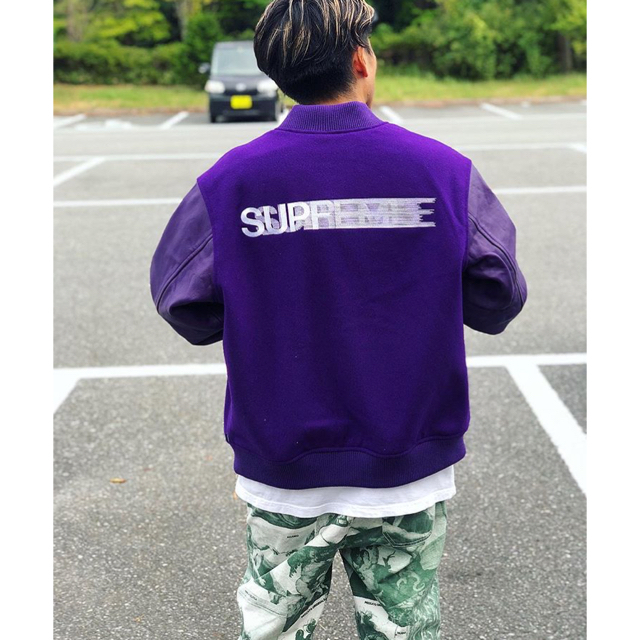 supreme motion logo スタジャン