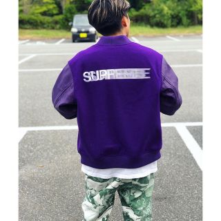 Supreme Motion Logo Varsity Jacket 黒Ｌ