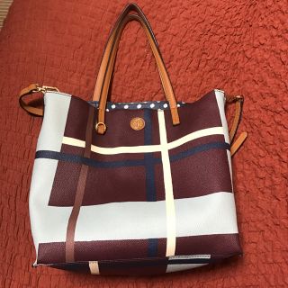 トリーバーチ(Tory Burch)の専用✳︎TORY BURCH トリーバーチ 2way チェック柄バッグ(トートバッグ)