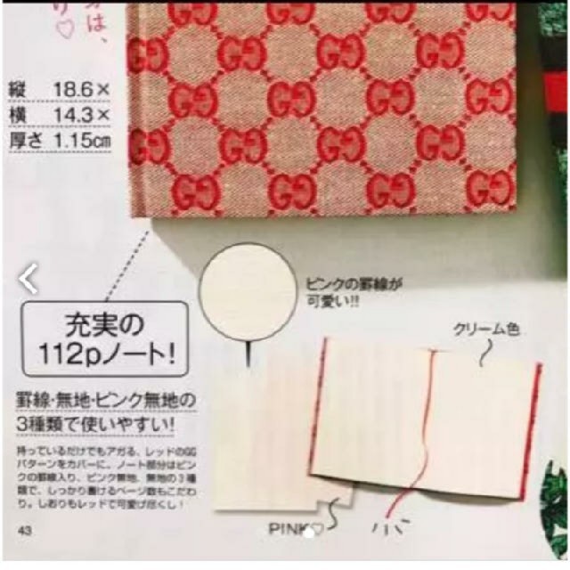 Gucci(グッチ)の新品 グッチ バイラ 6月号 付録 ノート スクラップブック 手帳 レディースのファッション小物(その他)の商品写真