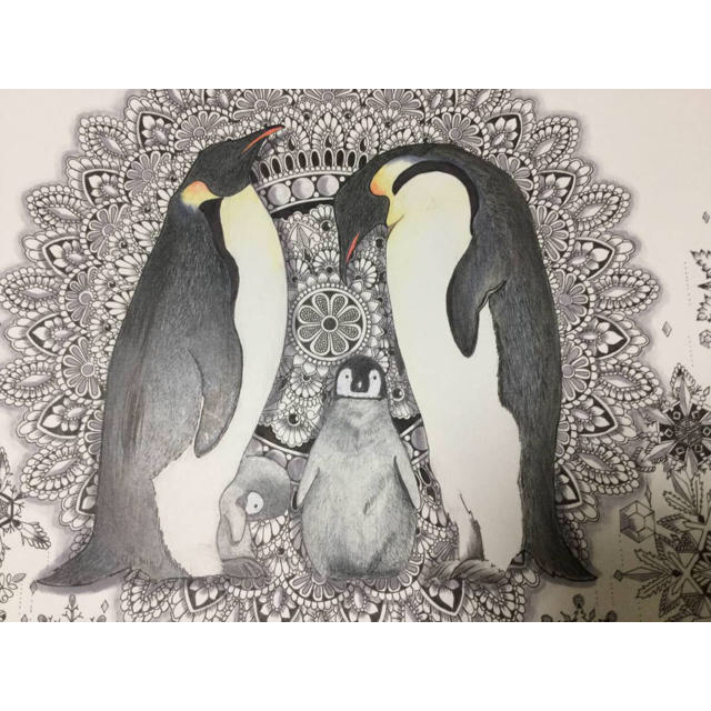 原画 肉筆 一点もの ボールペンアート ボールペン画 絵 ペンギン 皇帝ペンギンの通販 By Kh Kikaku S Shop ラクマ