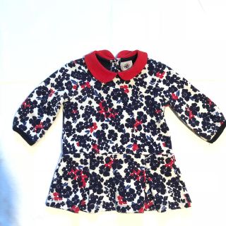 プチバトー(PETIT BATEAU)のプチバトー☆花柄 ワンピース 67㎝(ワンピース)