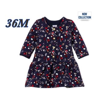 プチバトー(PETIT BATEAU)の《新品・タグ付き》プチバトー チュビックプリントワンピース 36M(ワンピース)