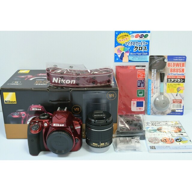 デジタル一眼新品 Nikon D3400 レンズキット レッド