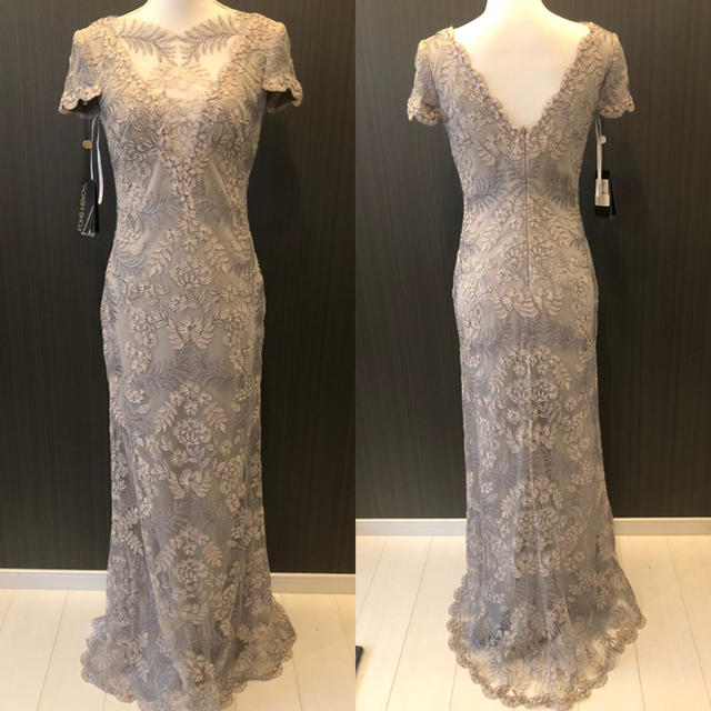 TADASHI SHOJI(タダシショウジ)のタダシショージ Tadashi shoji ロングドレス ライトグレー レディースのフォーマル/ドレス(ロングドレス)の商品写真