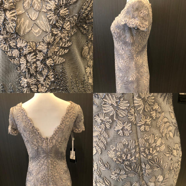 TADASHI SHOJI(タダシショウジ)のタダシショージ Tadashi shoji ロングドレス ライトグレー レディースのフォーマル/ドレス(ロングドレス)の商品写真