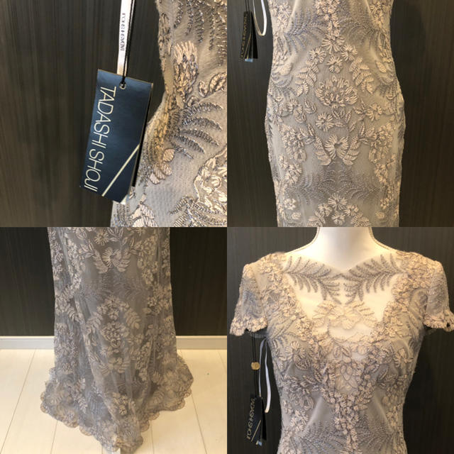 TADASHI SHOJI(タダシショウジ)のタダシショージ Tadashi shoji ロングドレス ライトグレー レディースのフォーマル/ドレス(ロングドレス)の商品写真