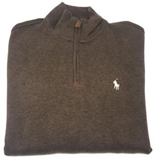 ポロラルフローレン(POLO RALPH LAUREN)のラルフローレン ハーフジップ フレンチリブセーター ブラウン M(L-LL相当)(ニット/セーター)