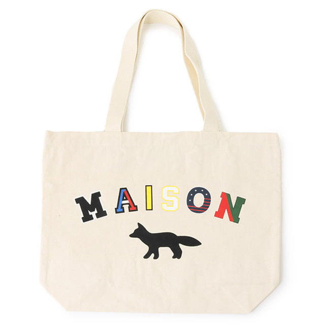 MAISON KITSUNE'(メゾンキツネ)の新品 メゾンキツネ トートバッグ ブランド エコバッグ キャンバス バッグ ロゴ レディースのバッグ(トートバッグ)の商品写真