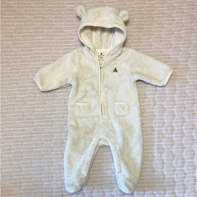 babyGAP(ベビーギャップ)のふわもこクマ✴︎耳付カバーオール キッズ/ベビー/マタニティのベビー服(~85cm)(カバーオール)の商品写真