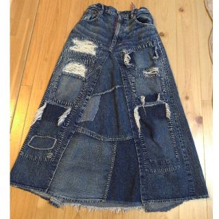 デニムダンガリー(DENIM DUNGAREE)のデニム&ダンガリー  160　パッチワークデニムスカート(ロングスカート)