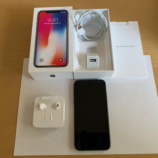 アイフォーン(iPhone)のiPhoneX 256GB スペースグレイ SIMフリー(スマートフォン本体)