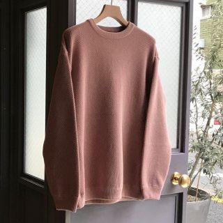 コモリ(COMOLI)のcrepuscule moss stitah L/S sweat pink(ニット/セーター)