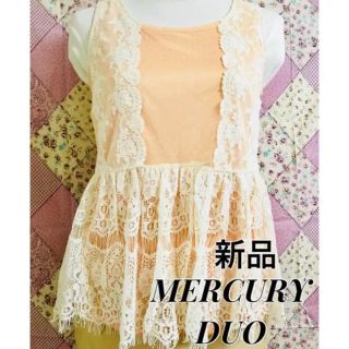 マーキュリーデュオ(MERCURYDUO)の★新品 MERCURY DUO レース オレンジ M(ミニワンピース)