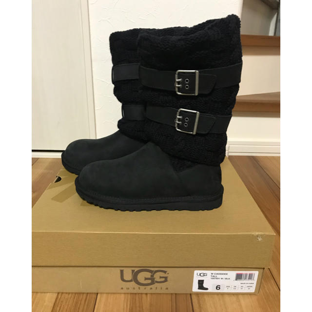 新品UGG  ニットブーツ ブラック US6  23㎝レディース