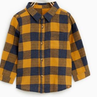 ザラキッズ(ZARA KIDS)のzara baby ブロックチェックシャツ 80(シャツ/カットソー)