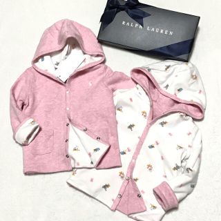 ラルフローレン(Ralph Lauren)のBABY GIRL♡新品✨リバーシブル コットン カーディガン 18M/85(カーディガン/ボレロ)