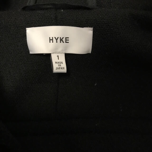 HYKE ダッフルコート 黒×白トグル 1 2