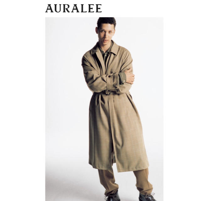 18aw auralee ウールモヘア ステンカラーコート comoli  メンズのジャケット/アウター(ステンカラーコート)の商品写真