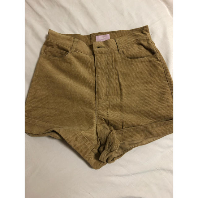 juemi／High-Waisted Corduroy Shorts レディースのパンツ(ショートパンツ)の商品写真