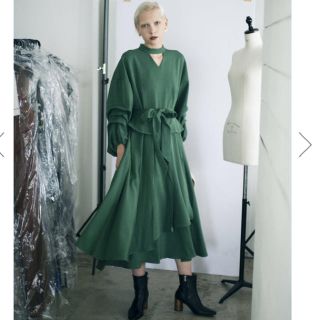 アメリヴィンテージ(Ameri VINTAGE)のAmeri ♡BALLOON SLEEVE DIMENSIONAL DRESS(ロングワンピース/マキシワンピース)