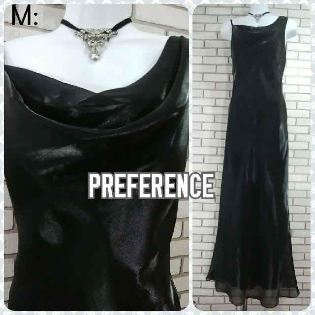 M: 新品 オーガンジー ロングドレス／プリファレンス レディースのフォーマル/ドレス(ロングドレス)の商品写真