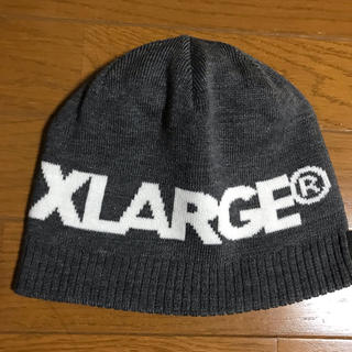 エクストララージ(XLARGE)のXLARGE®︎ ニット帽 ビーニー  グレー(ニット帽/ビーニー)