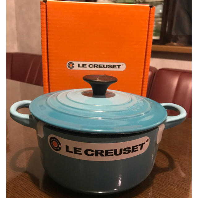ずっと気になってた LE CREUSET 16cm カリビアンブルー ココットロンド ル・クルーゼ [sa×aa様] - 鍋/フライパン