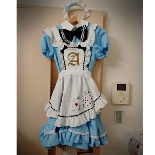 コスプレ衣装 メイド服 アリス フリル エプロン(衣装一式)