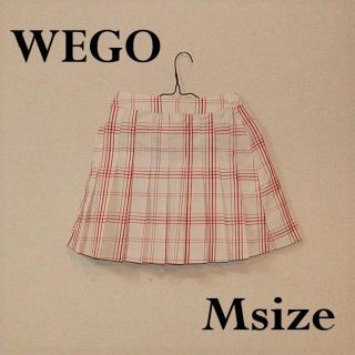 ウィゴー(WEGO)の【新品】WEGO チェックプリーツミニスカート ホワイト(ミニスカート)