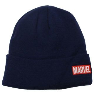 マーベル(MARVEL)のMARVEL マーベル ニット帽子 ワッチ ロゴ刺繍アクリル★ネイビー【新品】(ニット帽/ビーニー)