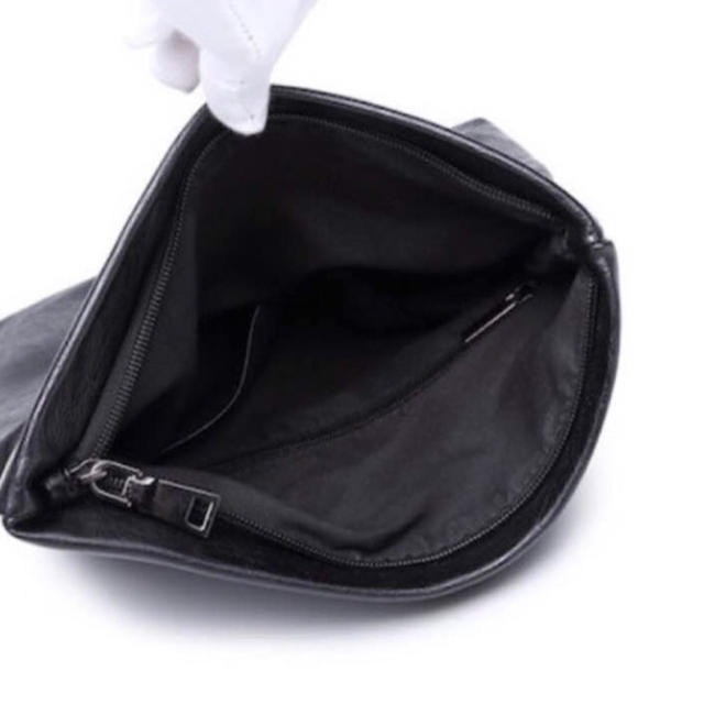 オシャレ メンズ クラッチ ハンドバッグ ブラック バッグ メンズのバッグ(セカンドバッグ/クラッチバッグ)の商品写真