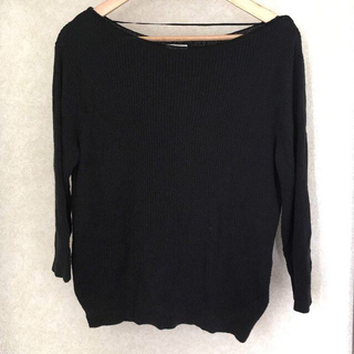 G.U. 七分丈のブラック・ニットセーター(XL)(ニット/セーター)