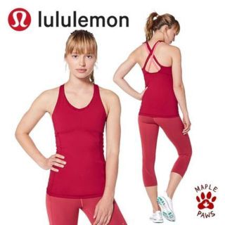 ルルレモン(lululemon)の Stash n’ Run Tank４・レッド・試着のみ・ルルレモン(その他)