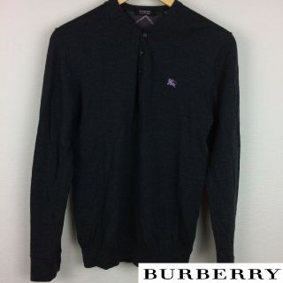 バーバリーブラックレーベル(BURBERRY BLACK LABEL)の美品 BURBERRY BLACK LABEL 長袖ニット ヘンリーネック(ニット/セーター)