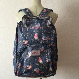 キャスキッドソン(Cath Kidston)の美品 Cath kidston バックパック リュックサック ブルー バード柄(リュック/バックパック)