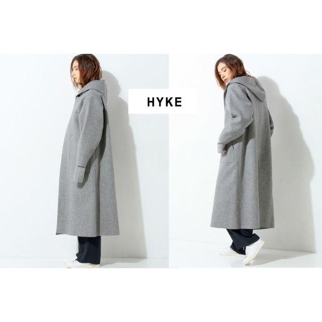 HYKE - HYKE フーデッドコート『１』 ハイク ライトグレーの通販 by