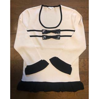 トゥービーシック(TO BE CHIC)のトゥービーシック♡カットソー♡ベージュ♡&リボン(カットソー(半袖/袖なし))