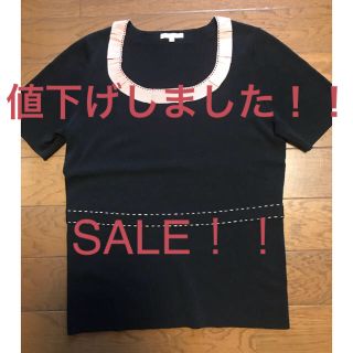 トゥービーシック(TO BE CHIC)のトゥービーシック♡半袖ニット♡黒&ピンク(カットソー(半袖/袖なし))