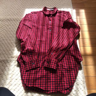 マウジー(moussy)の赤チェックロングシャツ(シャツ/ブラウス(長袖/七分))