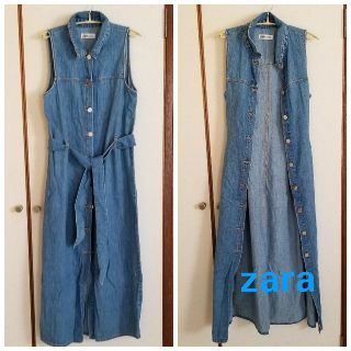 ザラ(ZARA)のblackmoom様　ZARA デニムロングワンピース/ジレ(ロングワンピース/マキシワンピース)