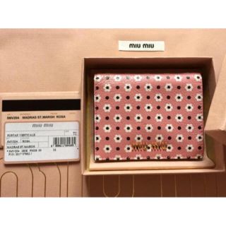 ミュウミュウ(miumiu)のミュウミュウ レア！可愛いお花柄ミニ財布 ピンク 美品(財布)