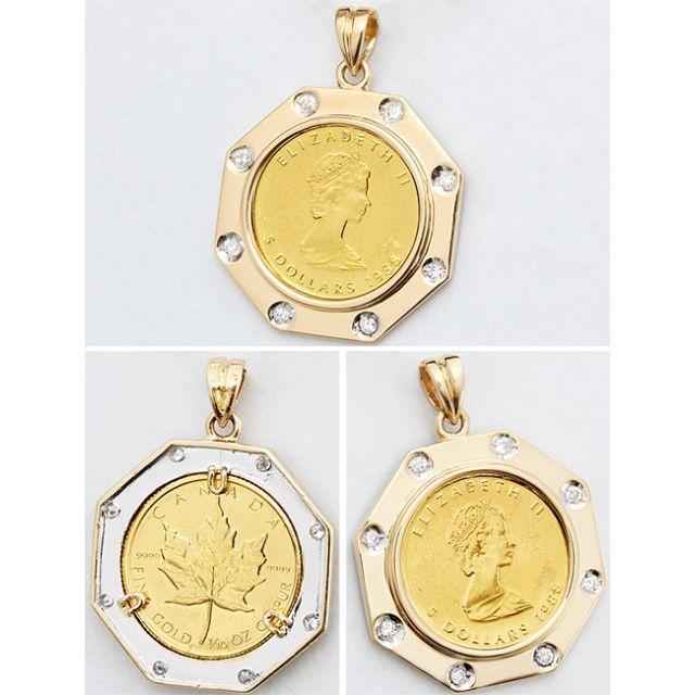 確認用：カナダ メイプル コイン 純金 1988年 金貨 ペンダント K14枠の通販 by クローバージュエリー's shop｜ラクマ