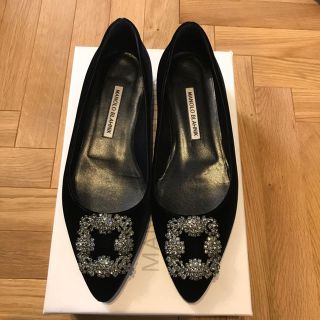 マノロブラニク(MANOLO BLAHNIK)のマノロブラニク  37ハーフ ベルベット ネイビー(ハイヒール/パンプス)