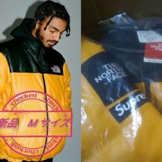 シュプリーム(Supreme)のSupreme THE NORTH FACE Leather Nuptse M黄(ダウンジャケット)